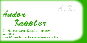 andor kappler business card